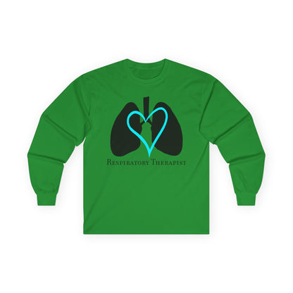Respiratory Therapist Long Sleeve T-Shirt, Lungs and Heart Design, Unisex Tee