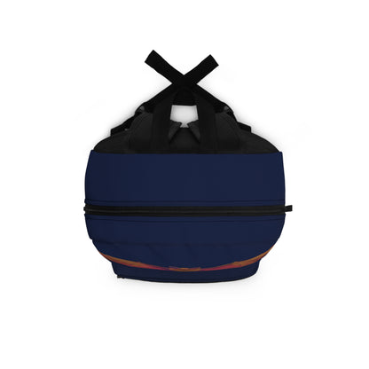 I Love Bats Backpack, Navy Blue Canvas Backpack, Blue Bat Backpack