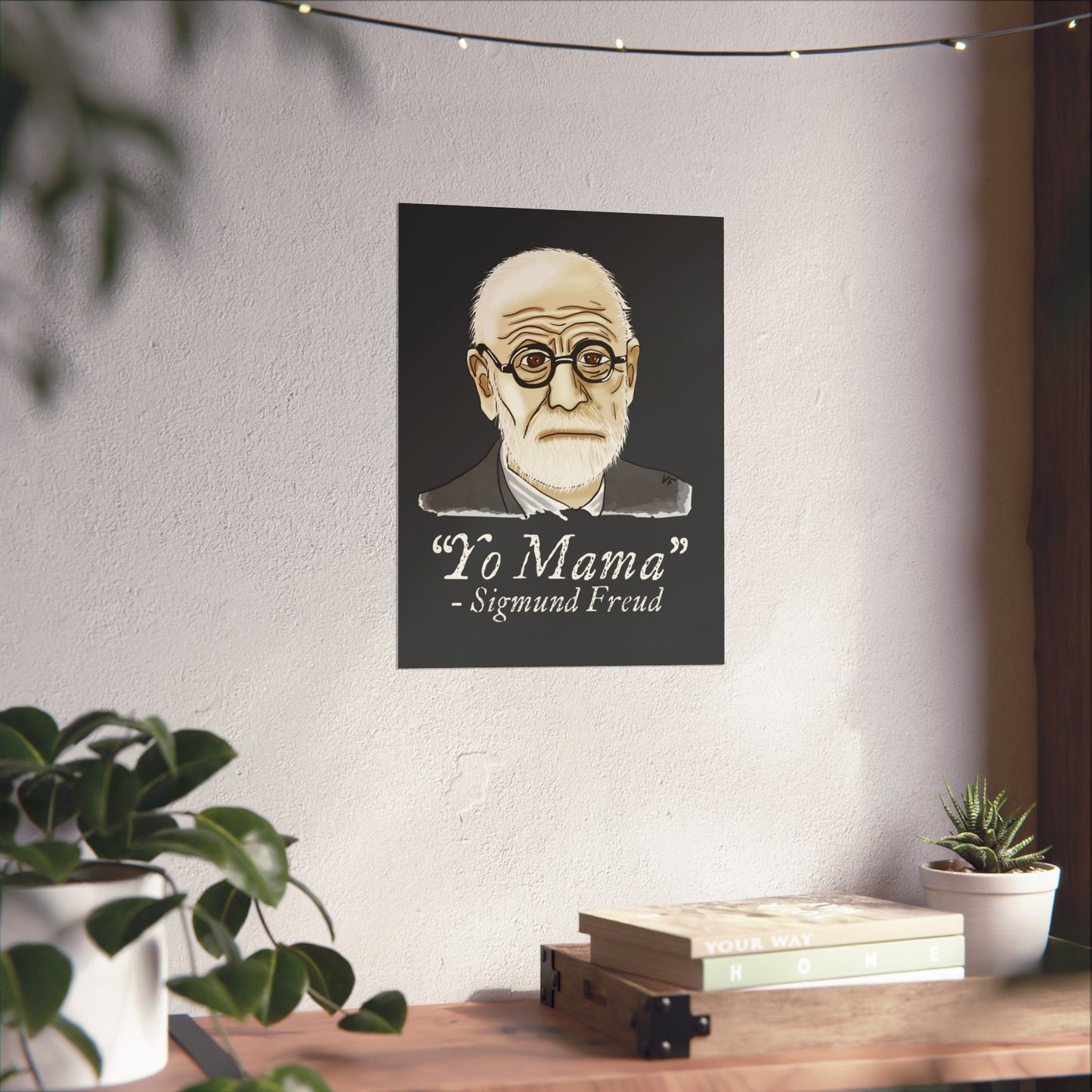 Sigmund Freud Wall Poster, Psychology Humor Poster, ‘Yo Mama’ Joke Art Print