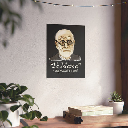 Sigmund Freud Wall Poster, Psychology Humor Poster, ‘Yo Mama’ Joke Art Print