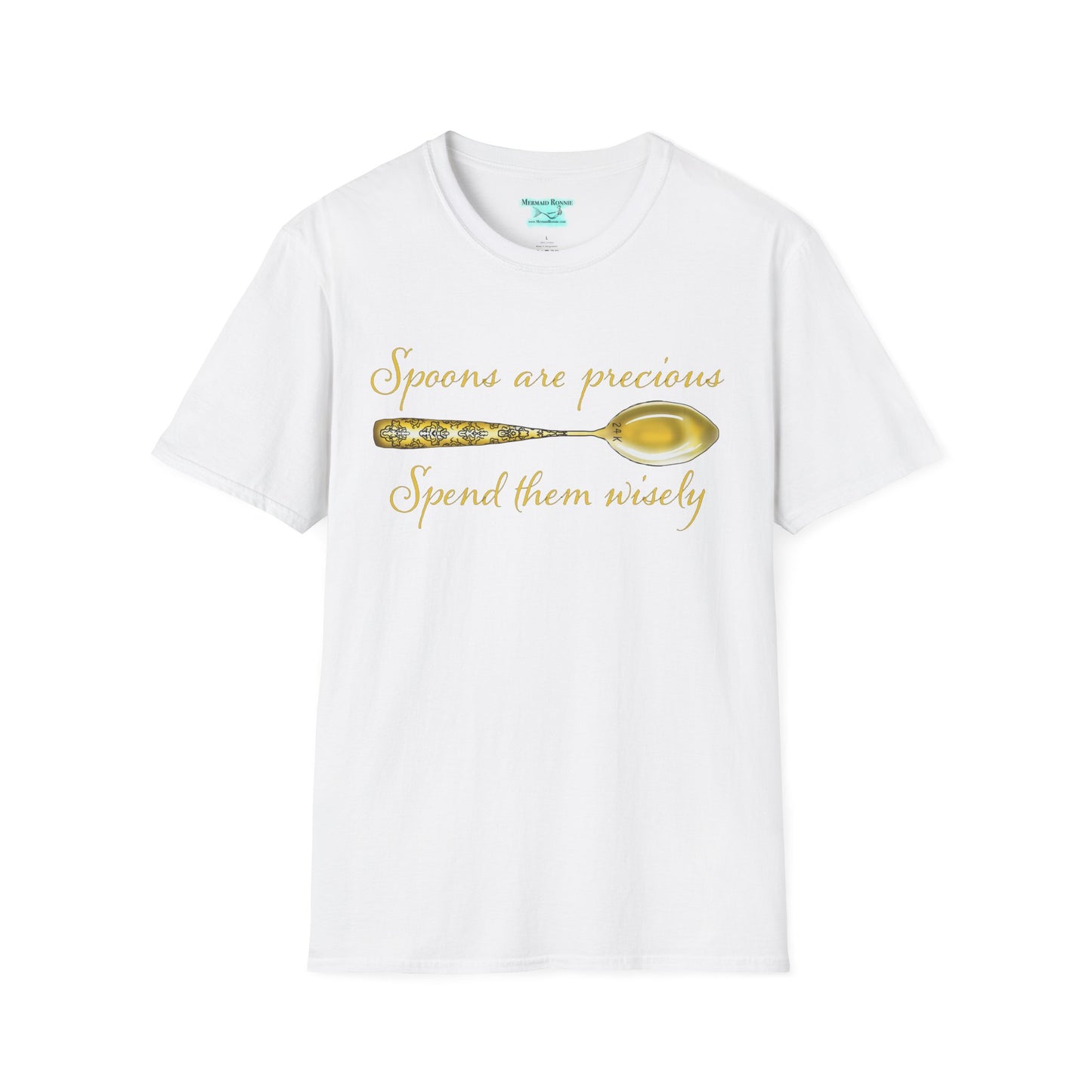 Inspiring Chronic Illness T-Shirt, Spoons Are Precious Spend Them Wisely, Unisex Short Sleeve Tee