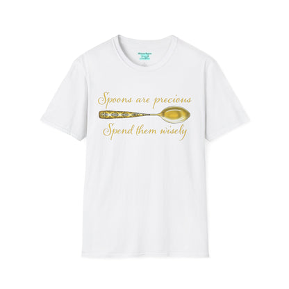 Inspiring Chronic Illness T-Shirt, Spoons Are Precious Spend Them Wisely, Unisex Short Sleeve Tee