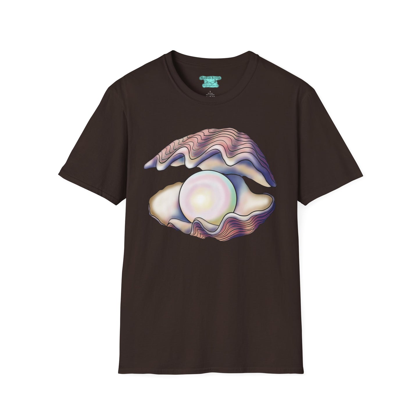 Pearl Oyster Graphic T-Shirt, Unisex Pastel Marine-Inspired Shirt, 30th Anniversary Gift
