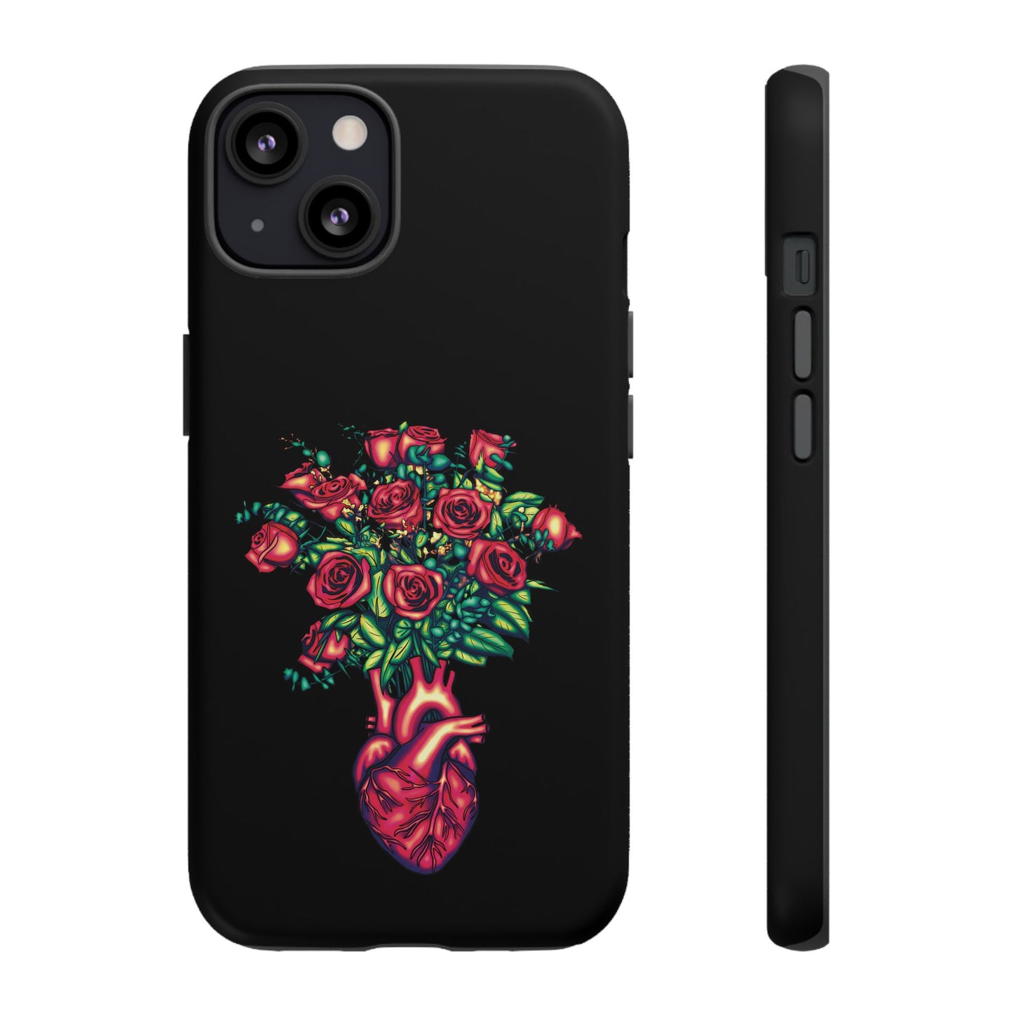 Anatomical Heart Phone Case, Cardiology Phone Case, Black Protective Case for iPhone, Google Pixel, Samsung Galaxy