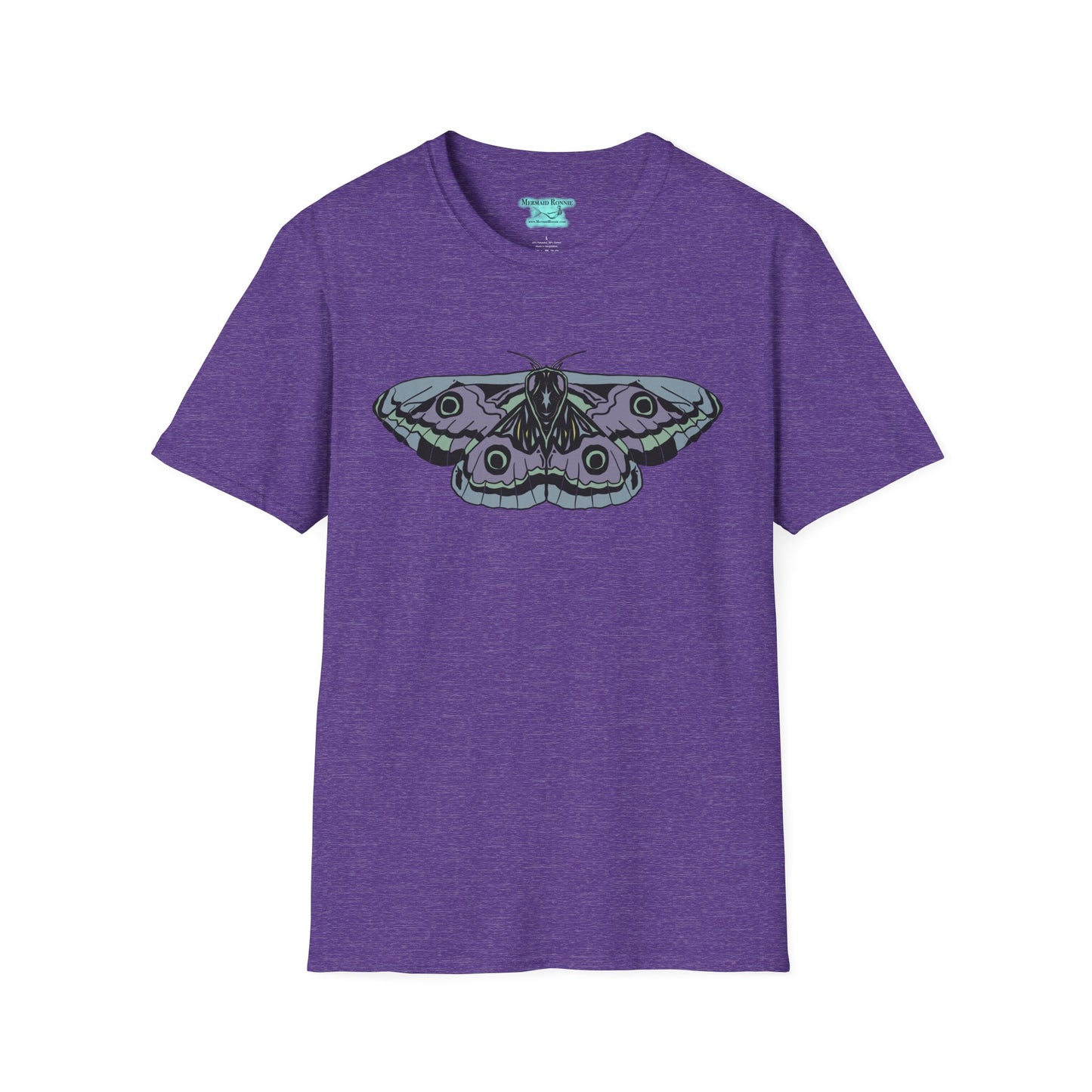 Moth Graphic T-Shirt, Purple and Blue Butterfly Tee, Unisex Insect Shirt