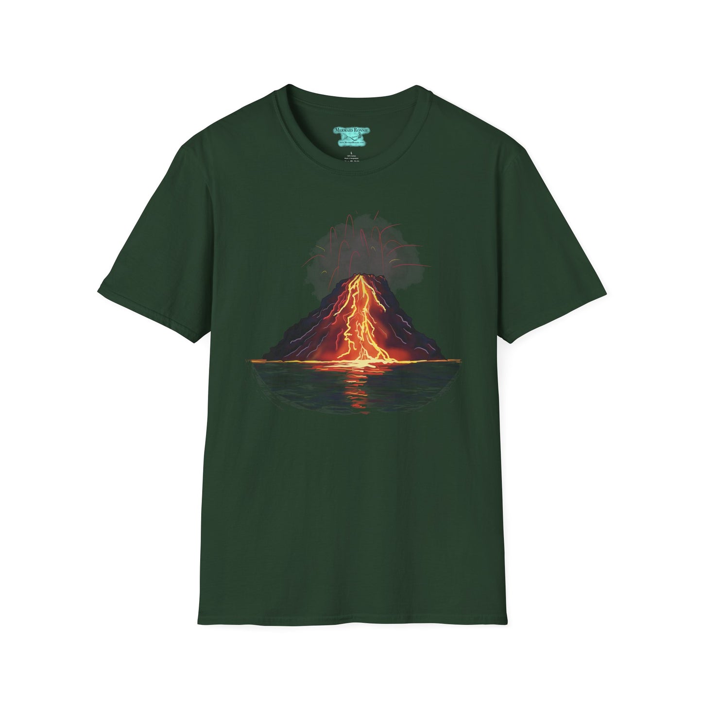 Volcano Graphic T-Shirt, Unisex Nature Tee, Volcanic Eruption