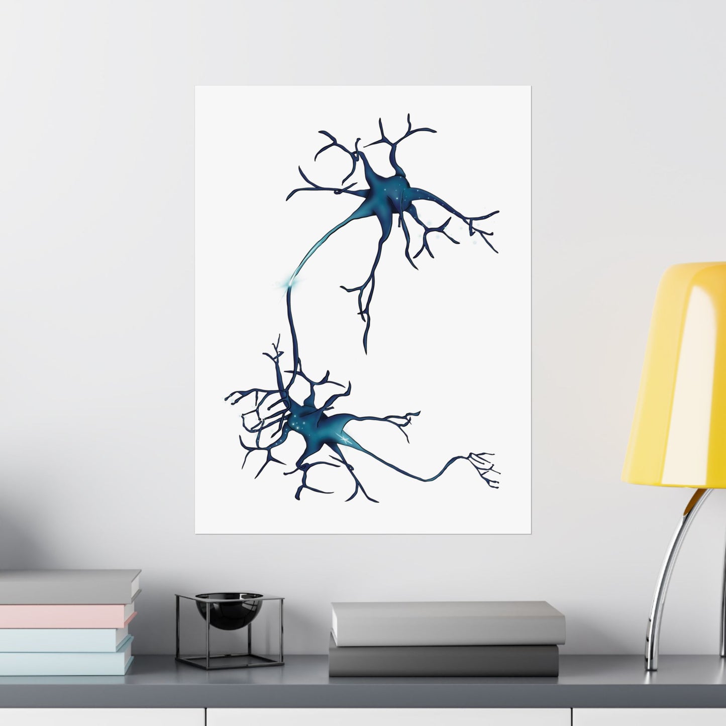 Neuron Wall Poster, Nervous System Anatomical Art Print, Neural Network Poster, Medical Illustration