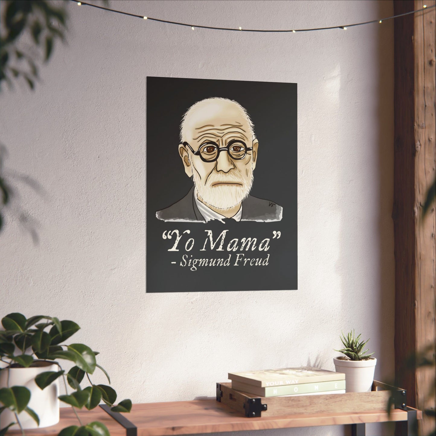 Sigmund Freud Wall Poster, Psychology Humor Poster, ‘Yo Mama’ Joke Art Print