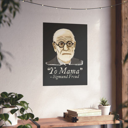 Sigmund Freud Wall Poster, Psychology Humor Poster, ‘Yo Mama’ Joke Art Print