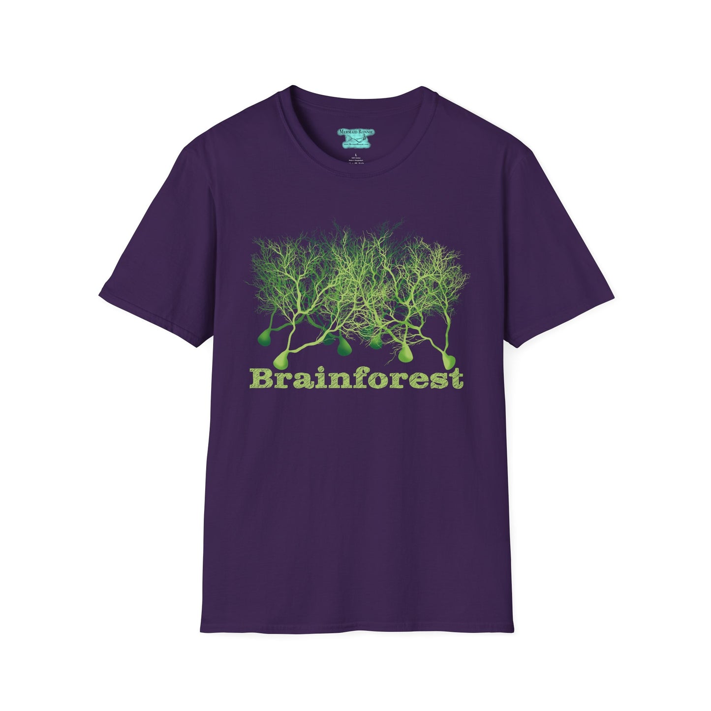 Brainforest Neuroscience T-Shirt, Purkinje Cell Forest, Neuroanatomy Gift, Neuron Short Sleeve Tee