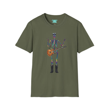 Skeleton Guitarist Graphic T-Shirt, Unisex Rock and Roll Tee, Concert Shirt