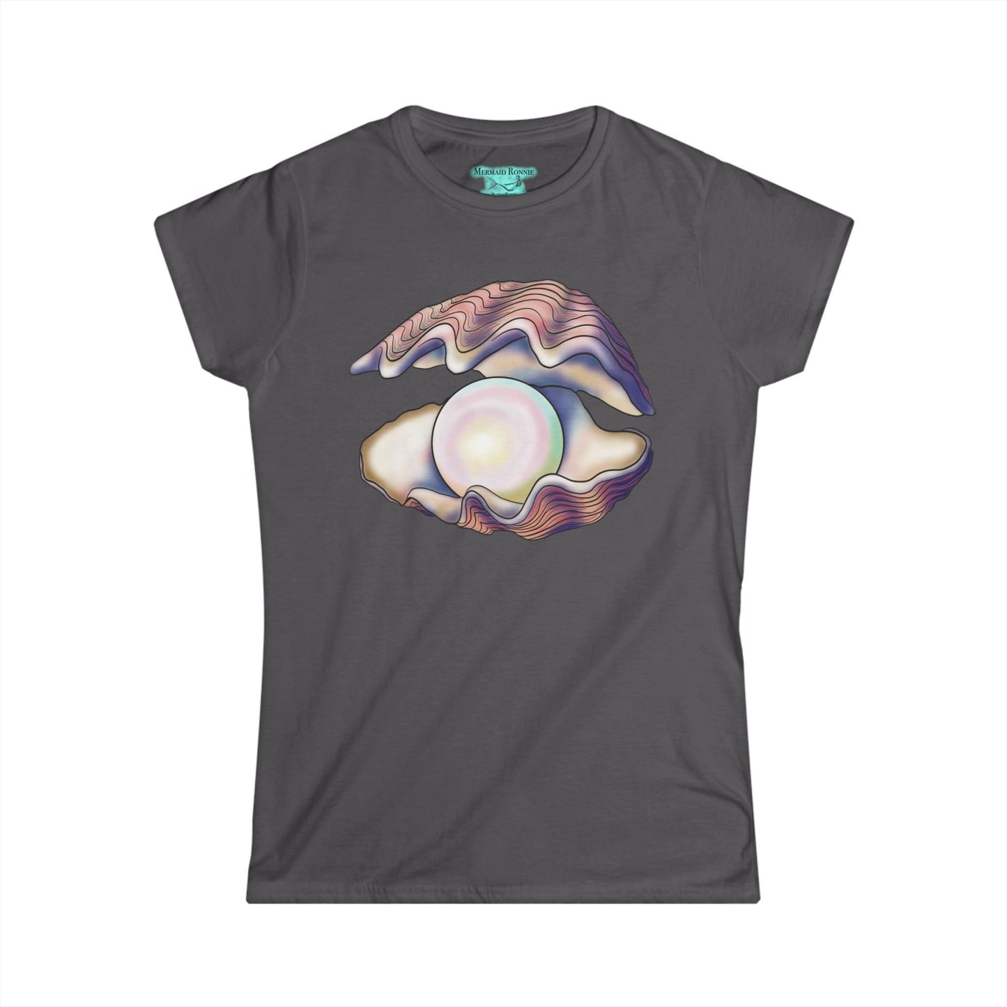 Pearl in Oyster Graphic T-Shirt, Women's Tee, Iridescent Shell Design