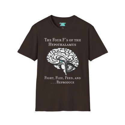 Funny Neuroscience T-Shirt, Brain Hypothalamus Graphic Tee, Four F’s of the Hypothalamus, Anatomy Gift, Educational Humor