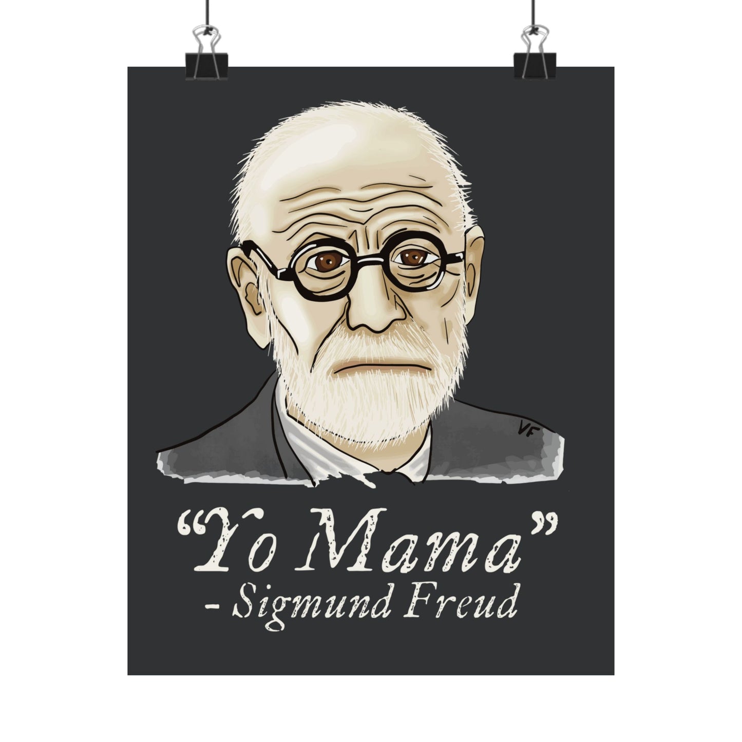 Sigmund Freud Wall Poster, Psychology Humor Poster, ‘Yo Mama’ Joke Art Print