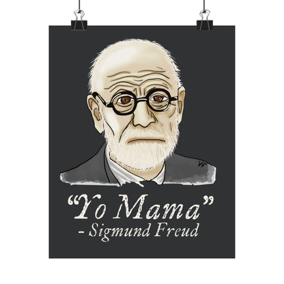 Sigmund Freud Wall Poster, Psychology Humor Poster, ‘Yo Mama’ Joke Art Print