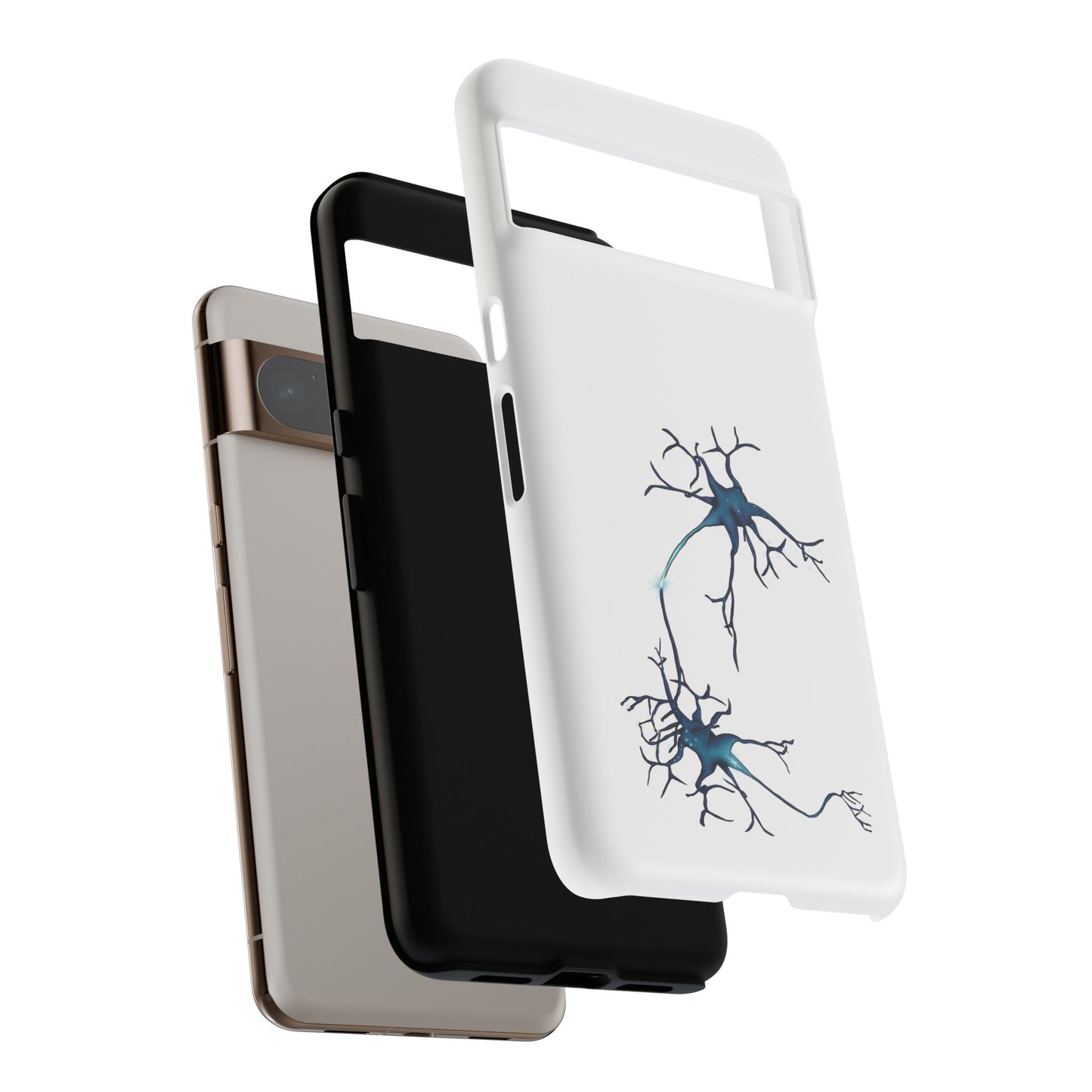Neuron Phone Case, Neuroscience Protective Cover for iPhone, Google Pixel, Samsung Galaxy, White Anatomy Phone Case