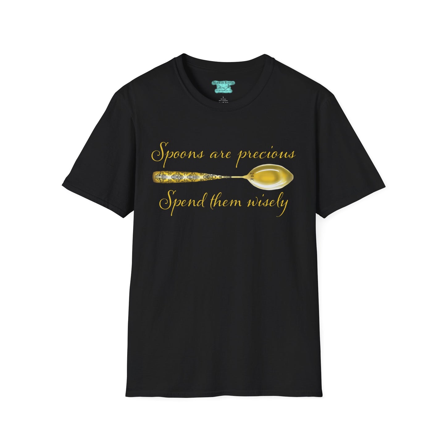 Inspiring Chronic Illness T-Shirt, Spoons Are Precious Spend Them Wisely, Unisex Short Sleeve Tee