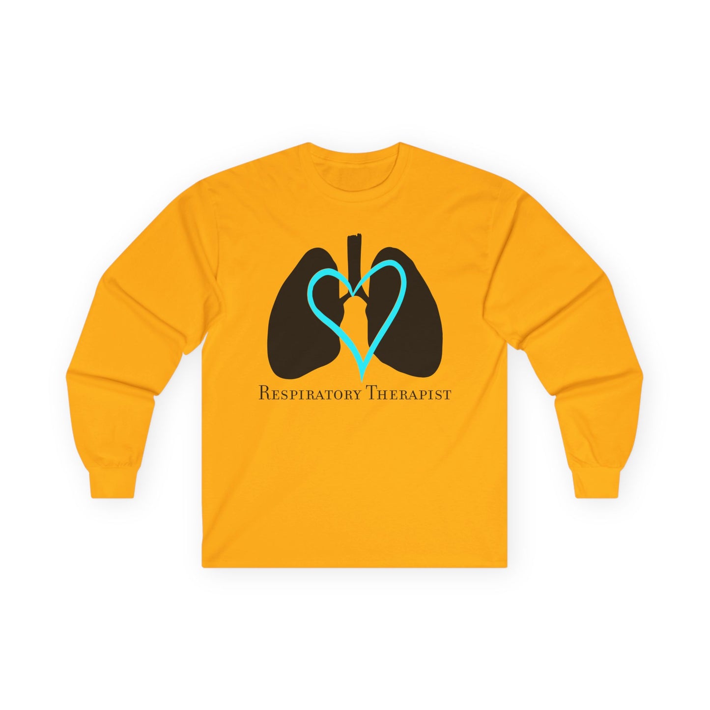 Respiratory Therapist Long Sleeve T-Shirt, Lungs and Heart Design, Unisex Tee