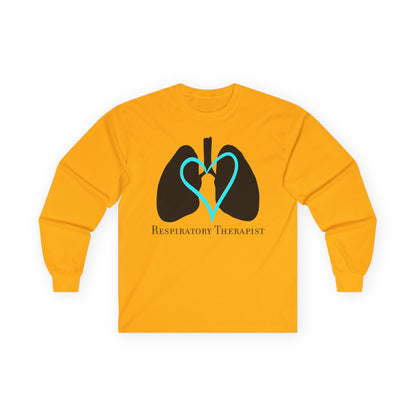 Respiratory Therapist Long Sleeve T-Shirt, Lungs and Heart Design, Unisex Tee