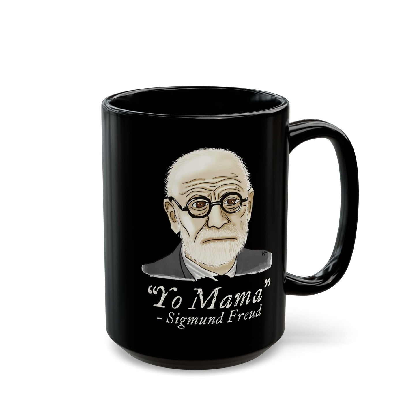 Funny Psychology Mug, Black Sigmund Freud Mug, Yo Mama Joke, Psychology Humor