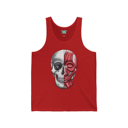 Anatomical Skull Tank Top, Facial Muscles Unisex Jersey Sleeveless Shirt