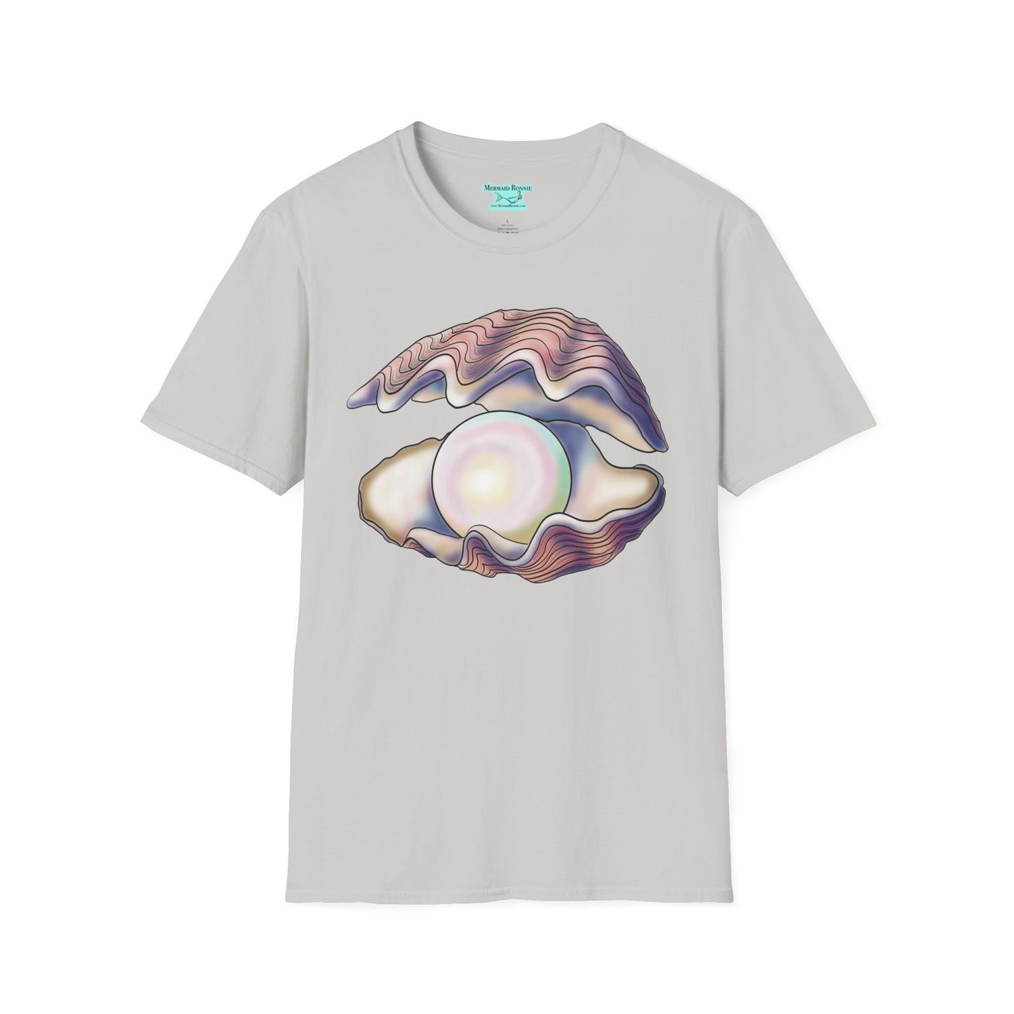 Pearl Oyster Graphic T-Shirt, Unisex Pastel Marine-Inspired Shirt, 30th Anniversary Gift
