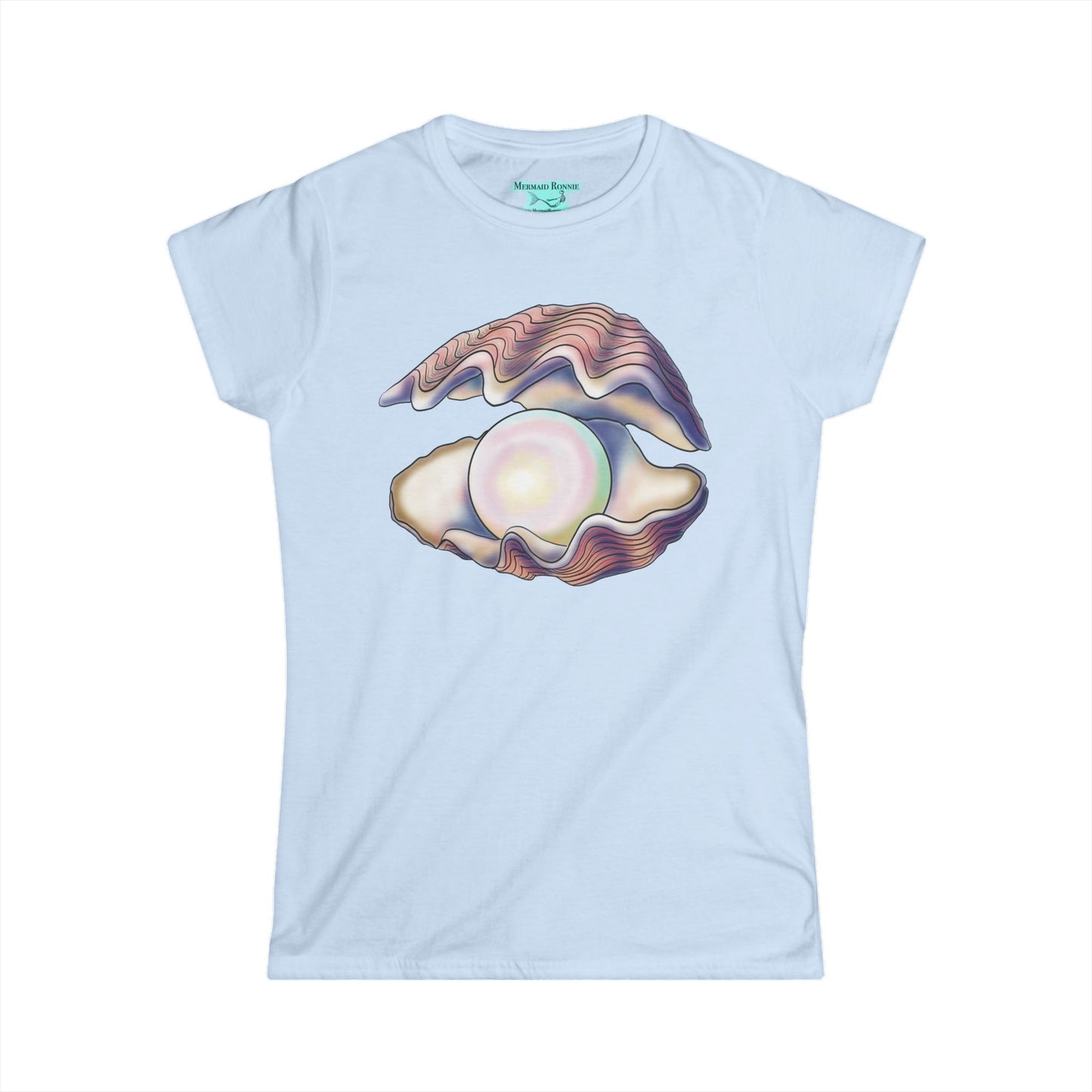 Pearl in Oyster Graphic T-Shirt, Women's Tee, Iridescent Shell Design