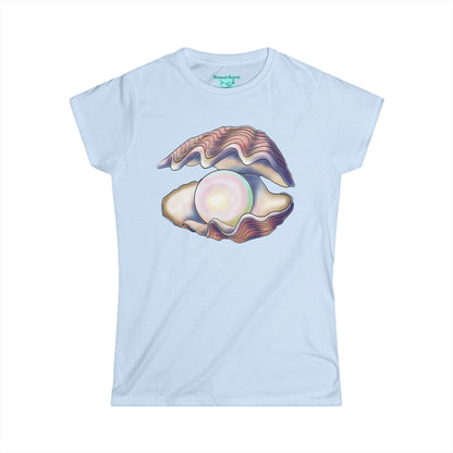 Pearl in Oyster Graphic T-Shirt, Women's Tee, Iridescent Shell Design