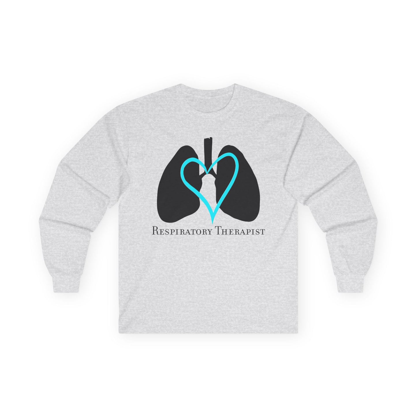 Respiratory Therapist Long Sleeve T-Shirt, Lungs and Heart Design, Unisex Tee