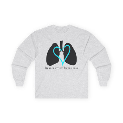 Respiratory Therapist Long Sleeve T-Shirt, Lungs and Heart Design, Unisex Tee