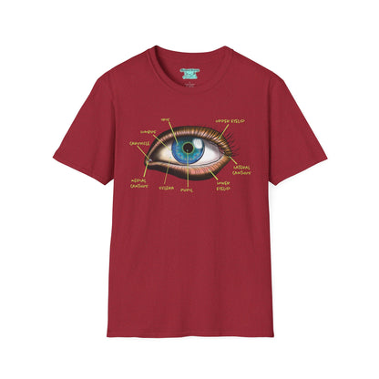Anatomy Eye Diagram T-Shirt, Educational Medical Science Graphic Tee, Opthalmologist Gift