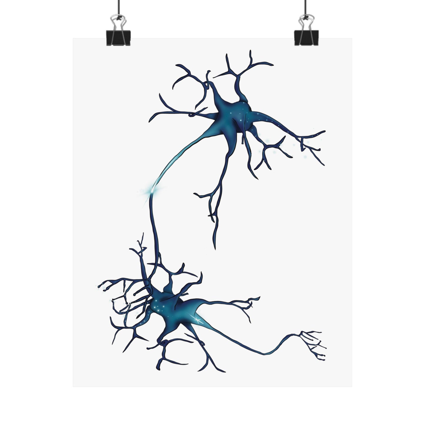 Neuron Wall Poster, Nervous System Anatomical Art Print, Neural Network Poster, Medical Illustration
