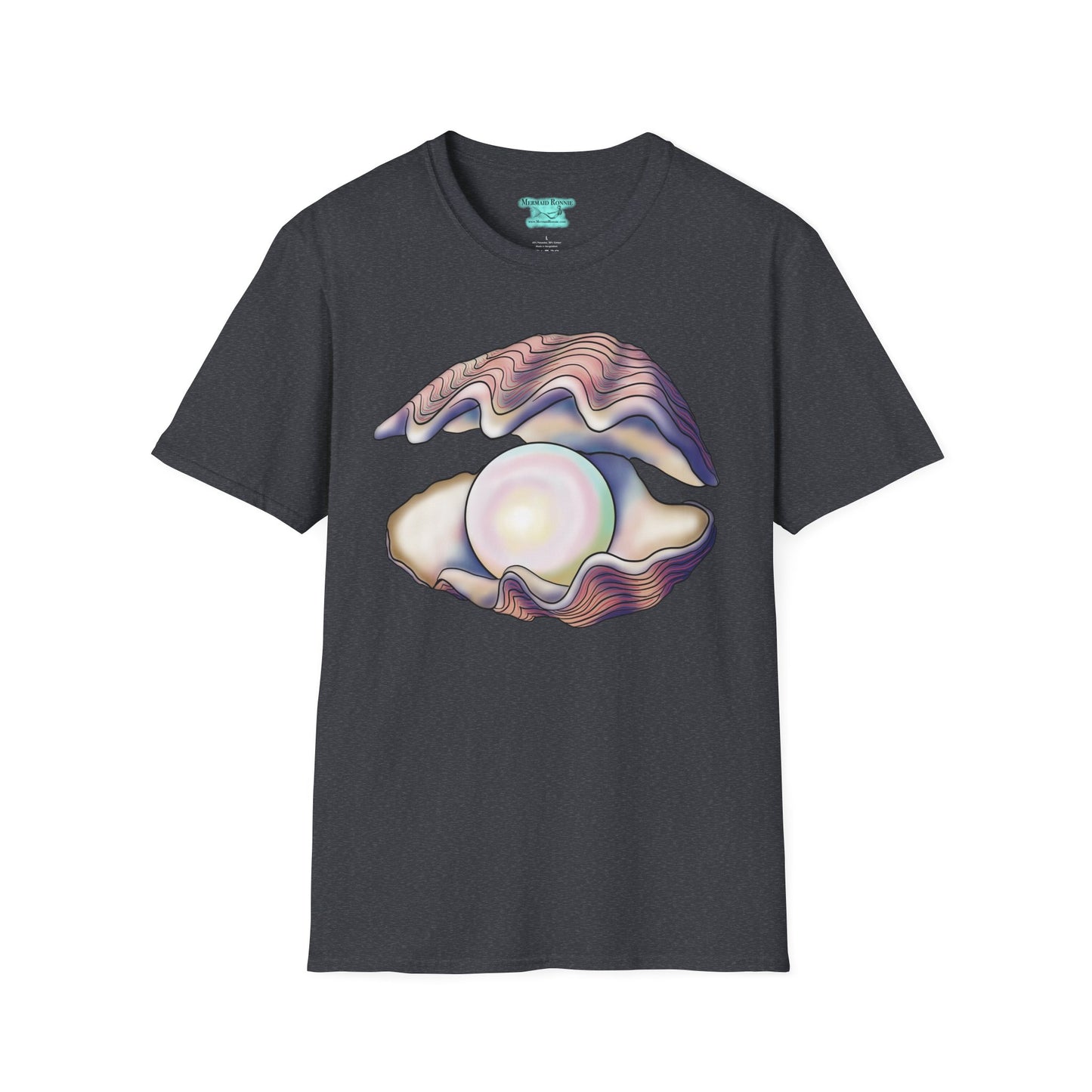 Pearl Oyster Graphic T-Shirt, Unisex Pastel Marine-Inspired Shirt, 30th Anniversary Gift