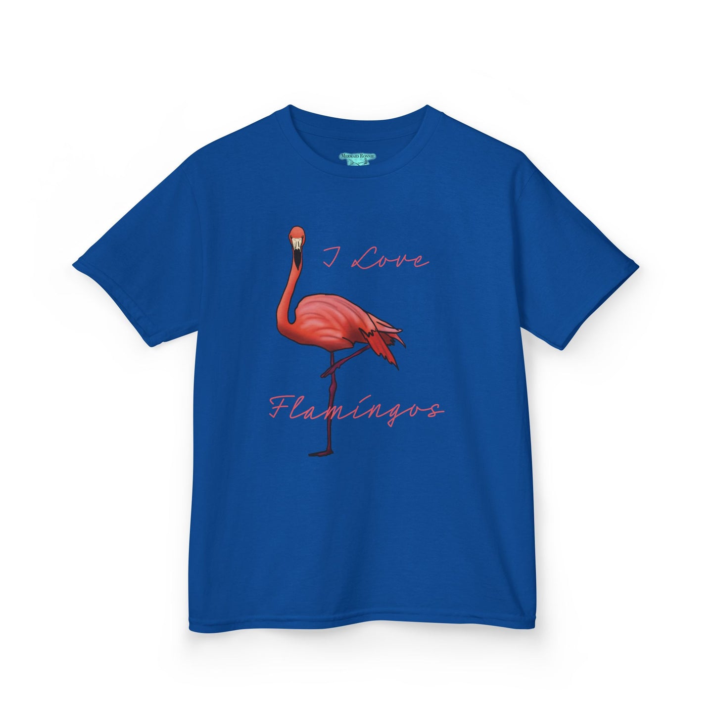 I Love Flamingos Kids T-Shirt, Animal Facts, Front and Back Print
