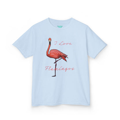 I Love Flamingos Kids T-Shirt, Animal Facts, Front and Back Print
