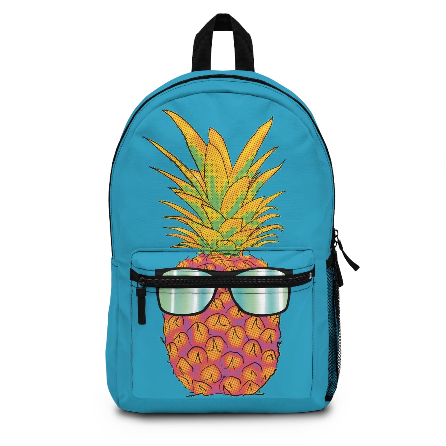 Pineapple Backpack, Pineapple Wearing Sunglasses, Blue Canvas Backpack, Beach Bag