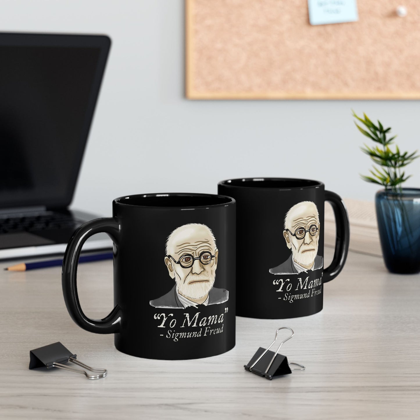 Funny Psychology Mug, Black Sigmund Freud Mug, Yo Mama Joke, Psychology Humor