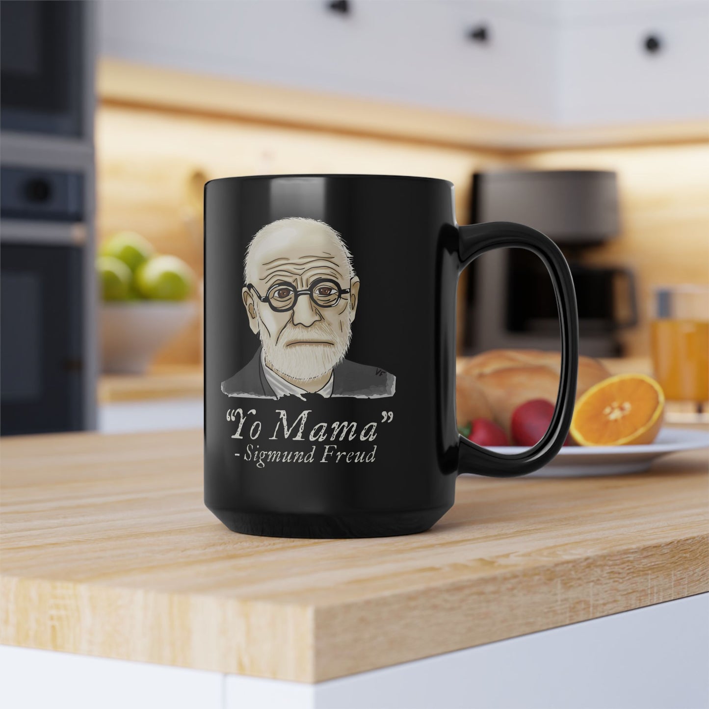 Funny Psychology Mug, Black Sigmund Freud Mug, Yo Mama Joke, Psychology Humor