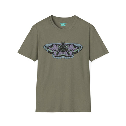 Moth Graphic T-Shirt, Purple and Blue Butterfly Tee, Unisex Insect Shirt