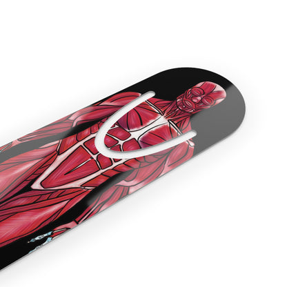 Anatomical Muscle Diagram Bookmark, Muscular System Illustration, Black Aluminum Page Marker