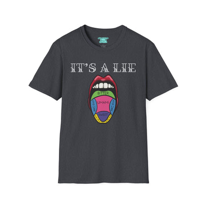 Tongue Taste Map T-Shirt, Funny Anatomy Unisex Short-Sleeve Tee, It’s a Lie Conspiracy