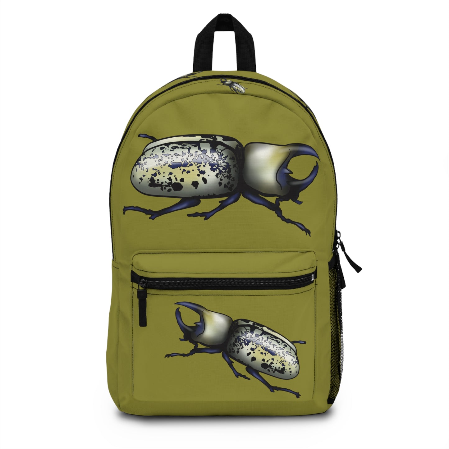 Hercules Beetle Backpack, Army Green Canvas Backpack, Insect Book Bag, Entomology