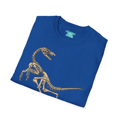 Velociraptor Graphic Tee, Dinosaur Skeleton T-Shirt, Fossil Unisex Short Sleeve Tee
