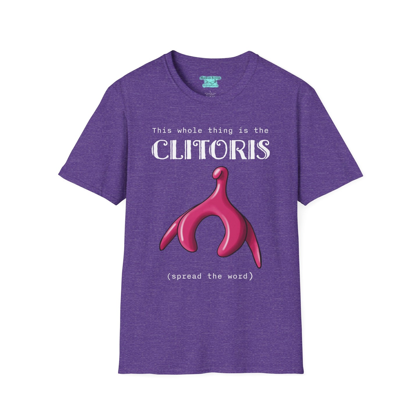 Funny Clitoris Awareness T-Shirt, Female Reproductive Health, Anatomy Humor, White Text