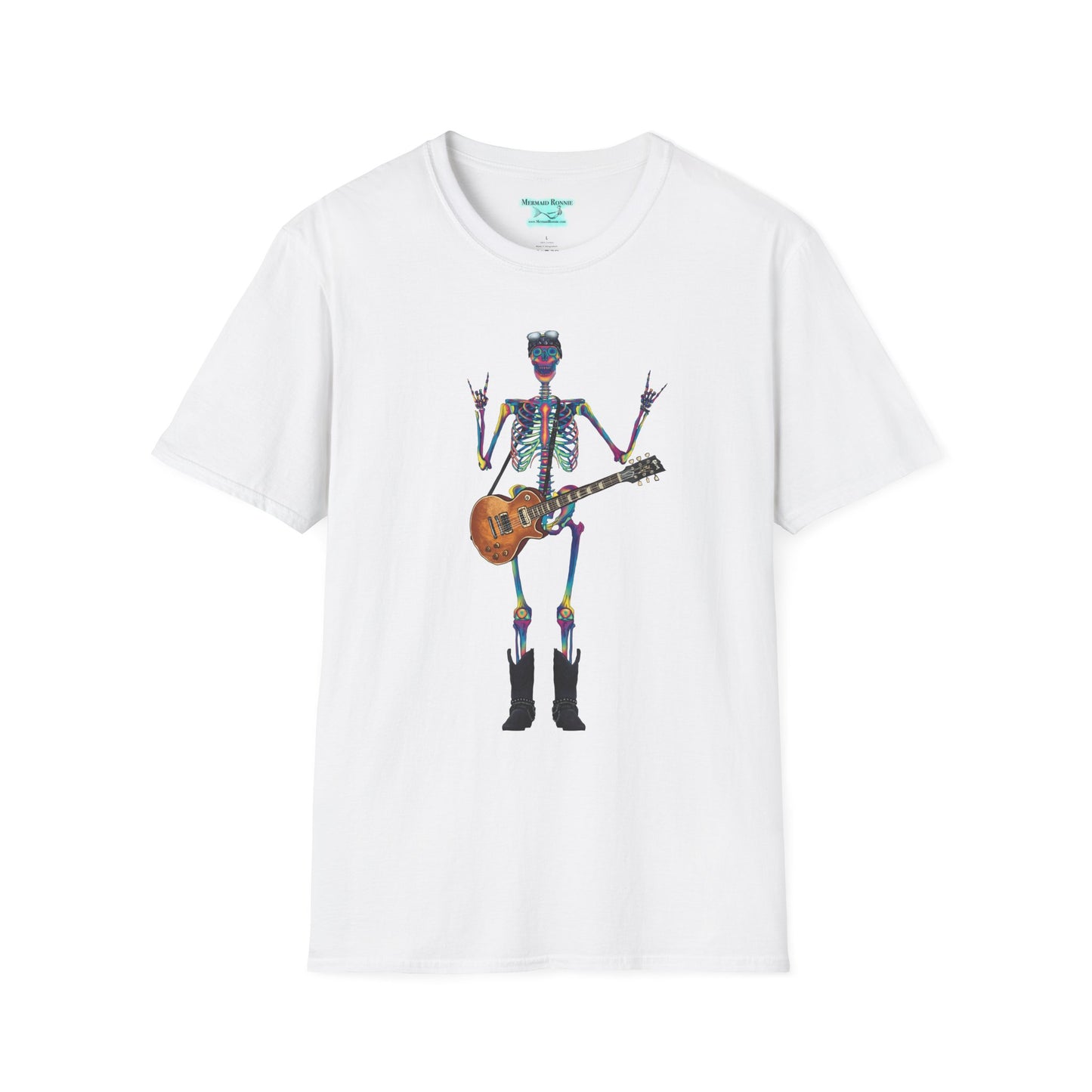Skeleton Guitarist Graphic T-Shirt, Unisex Rock and Roll Tee, Concert Shirt