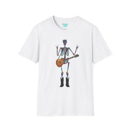 Skeleton Guitarist Graphic T-Shirt, Unisex Rock and Roll Tee, Concert Shirt