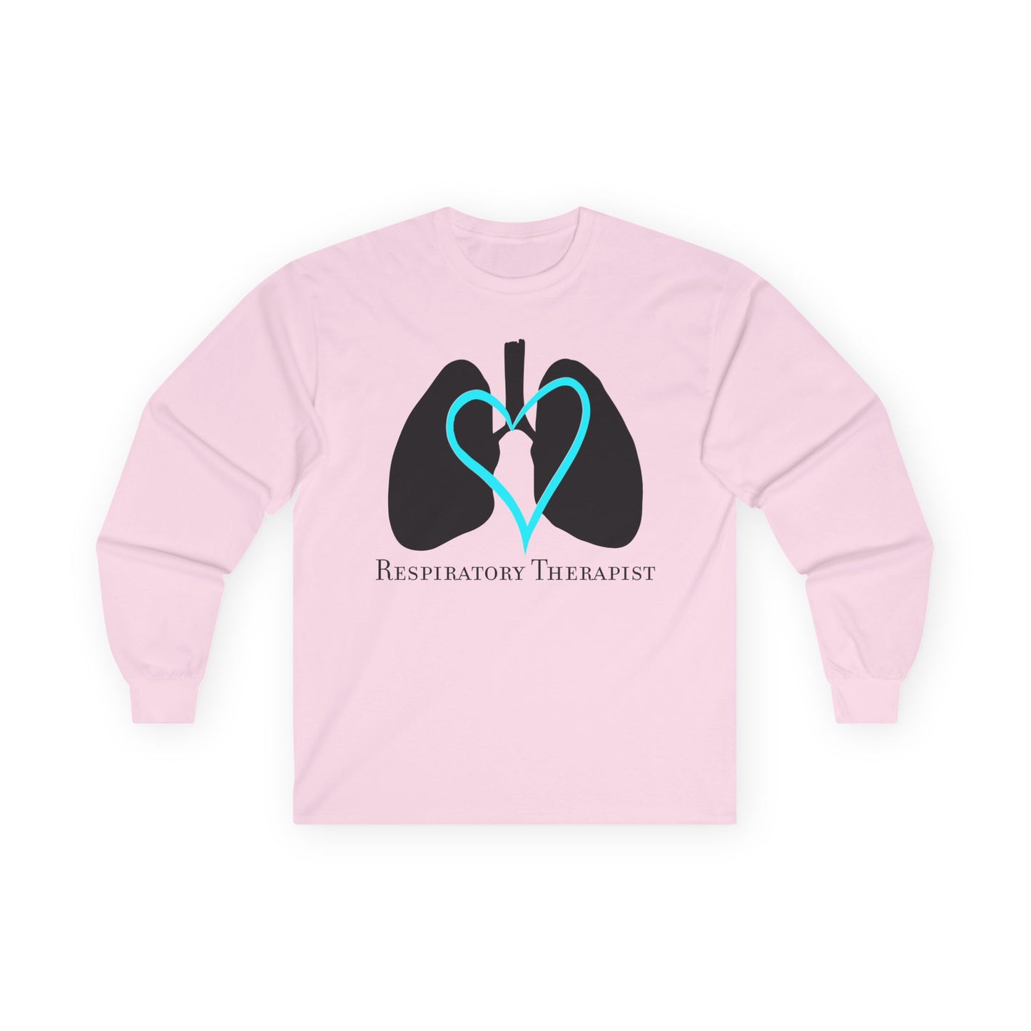Respiratory Therapist Long Sleeve T-Shirt, Lungs and Heart Design, Unisex Tee