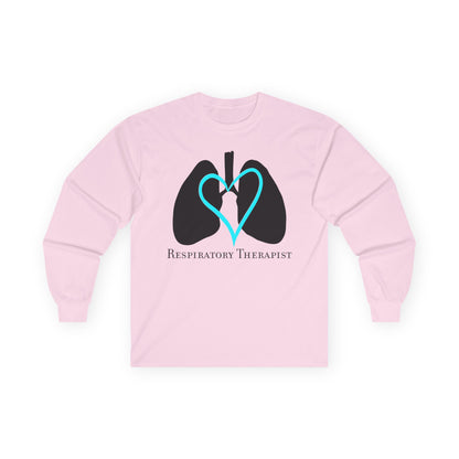 Respiratory Therapist Long Sleeve T-Shirt, Lungs and Heart Design, Unisex Tee