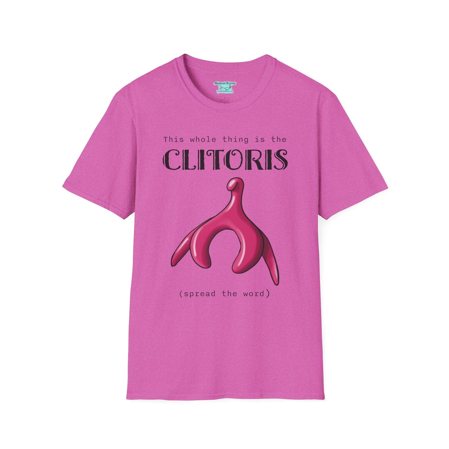 Funny Clitoris Awareness T-Shirt, Female Reproductive Health, Anatomy Humor, Black Text