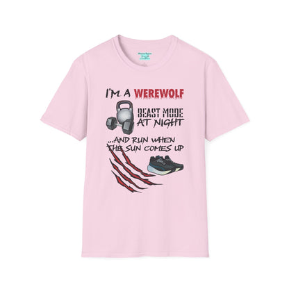 Funny Workout T-Shirt, Werewolf Beast Mode Tee, Unisex Exercise Shirt